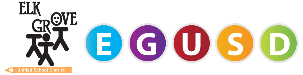 EGUSD_badge_circle.png is a newly formatted logo featuring the acronym of the school district in colorful logos.
