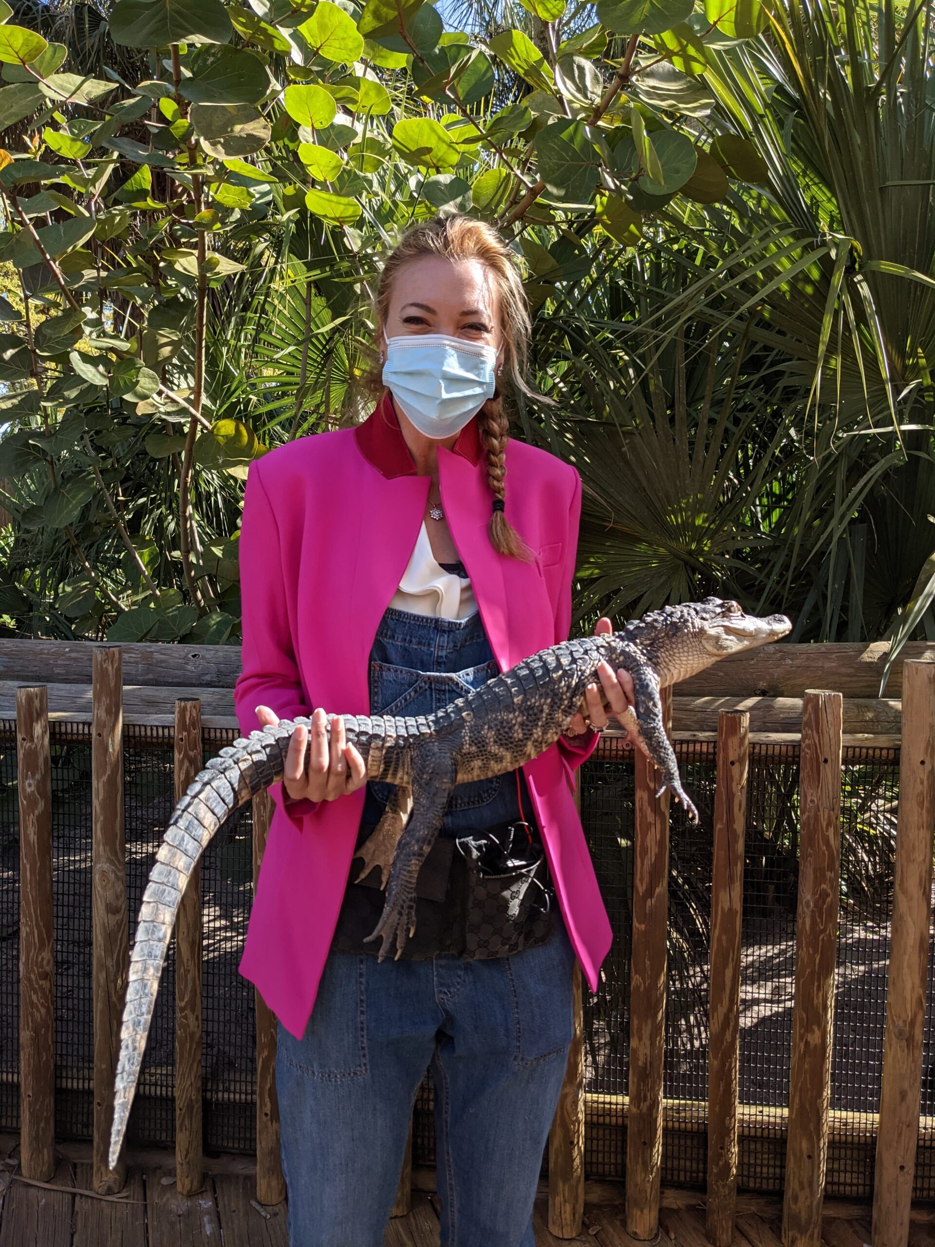 Jet Set Host Nikki Noya Holds an Alligator