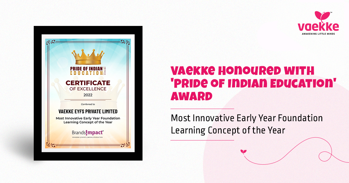 Vaekke Honoured with 'Pride of Indian Education' Award